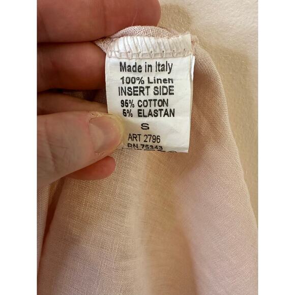 Terzo Millennio Womens Pink 100% Linen Sleeveless Lagenlook Button Dress Small - Picture 6 of 6